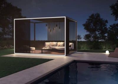 Pergola Sundaze by Aluvision - Nuit (GardenSKoncept, Luxembourg)