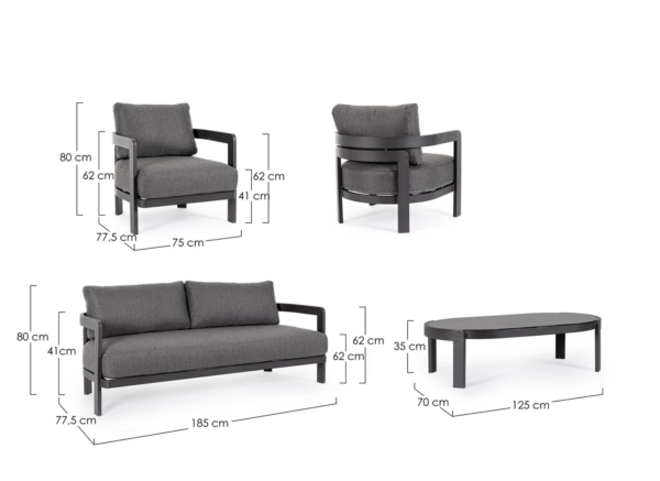 Ensemble salon - Bizzotto - mobilier jardin Luxembourg - Gardenskoncept