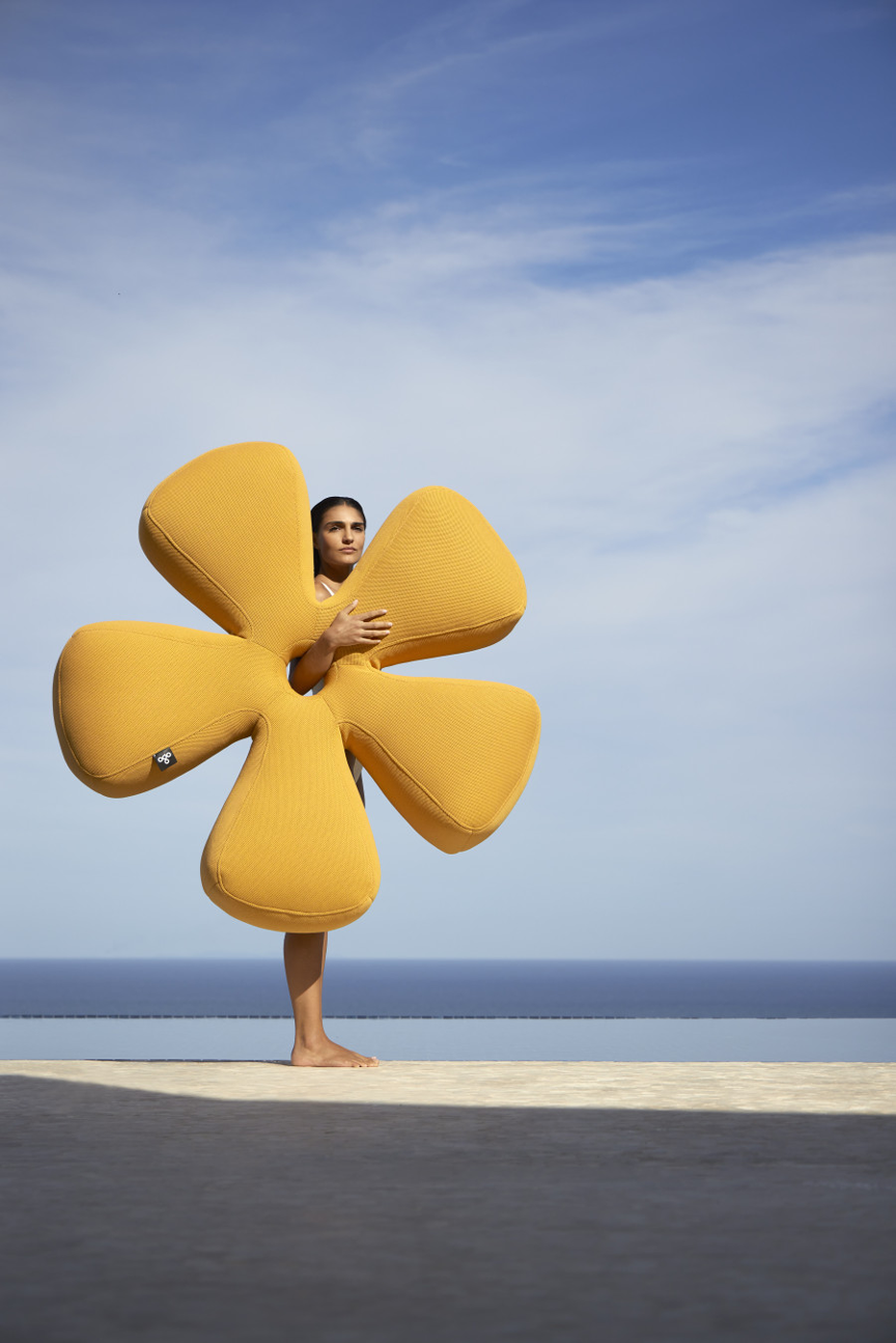 Pouf piscine fleur